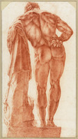 N 019
<br/>
Hercules Farnese, op de rug gezien
<br/>
<em>Goltzius, Hendrick (1558-1617)</em>